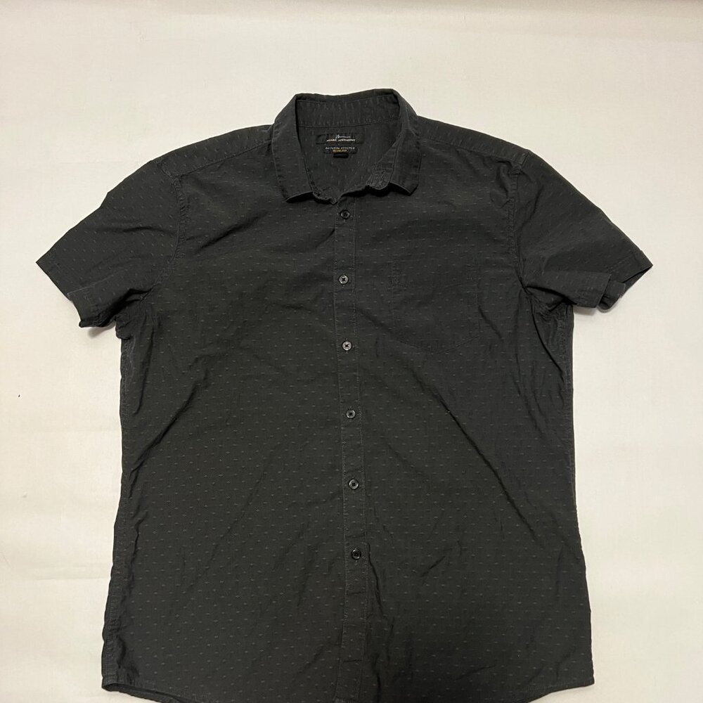 Marc Anthony Short Sleeve Button Shirt Dark Grey Large